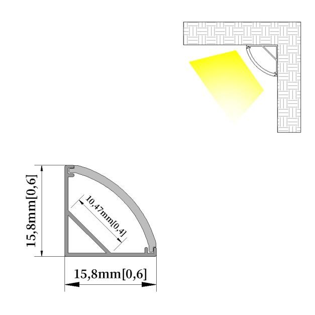Profilo del canale in alluminio a LED a V